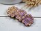 *6* 18mm Purple Washed Alabaster Picasso Daisy Flower Beads